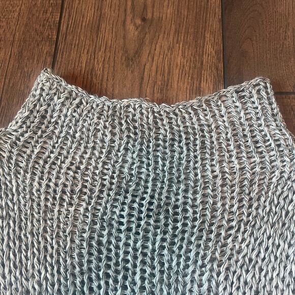 Eileen Fisher Open Knit 100% Linen Sweater Mock Neck Sleeveless Tunic Top 3X - Picture 4 of 10